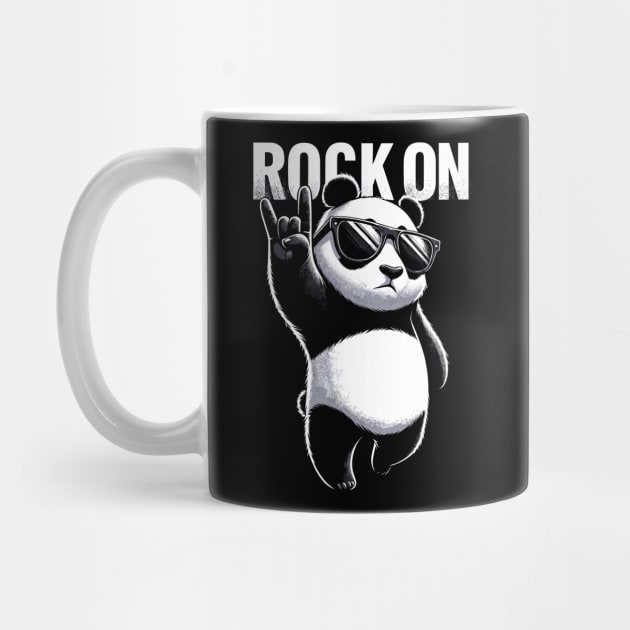 Retro Panda Rock Music Gift Funny Panda by KsuAnn